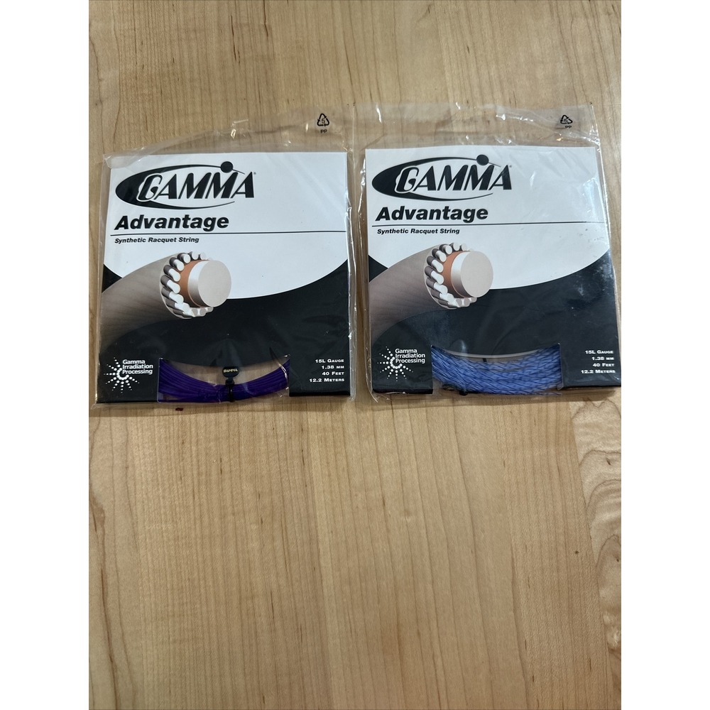 Lot Of 2 Gamma Advantage 15L Gauge 40 Feet Synthetic Racquet String Purple